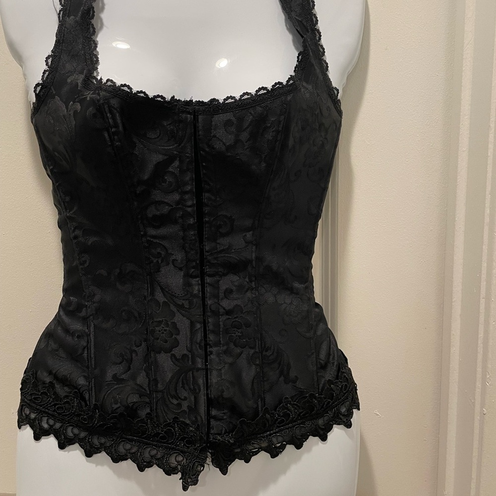 Fredericks of Hollywood black jacquard corset.  Size 34.